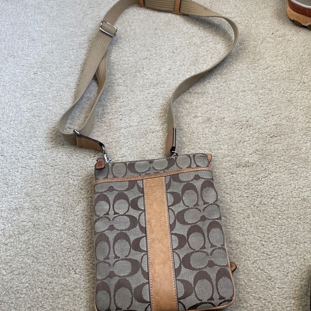 Coach Crossbody small mini bag outside pocket zipper top